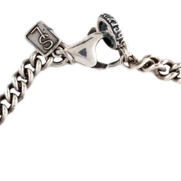 SHERYL LOWE DIAMOND 0.33 CTW STERLING SILVER OPEN HEART CHARM LINK BRACELET - Picture 7 of 9